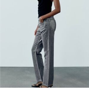 Zara silver metallic jeans
